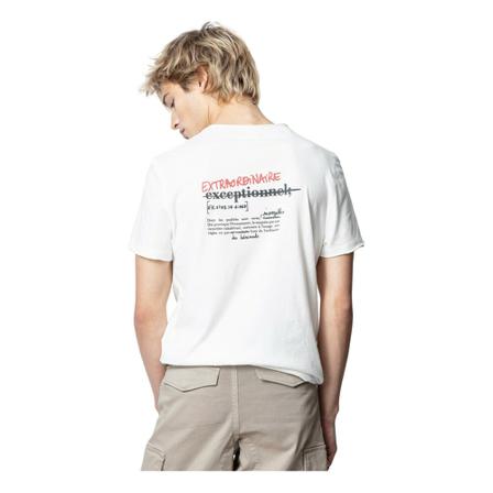 Zadig & Voltaire Monastir Tshirt Extraordinaire vit, Herr, Herr, Storlek: S