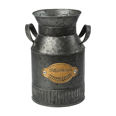 Bondgård Rustik Kanna Vas Järn Shabby Planterkruka Blomkruka Hink Lantlig dekoration