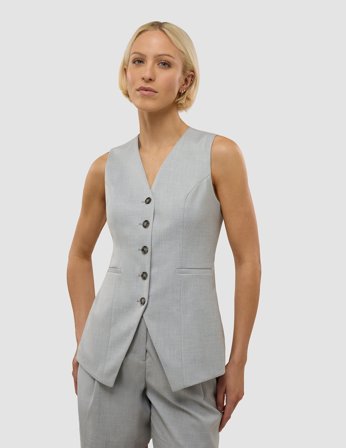 Shaping New Tomorrow - Damen - Skye Long Vest - Grey Pine Melange - Größe XXS