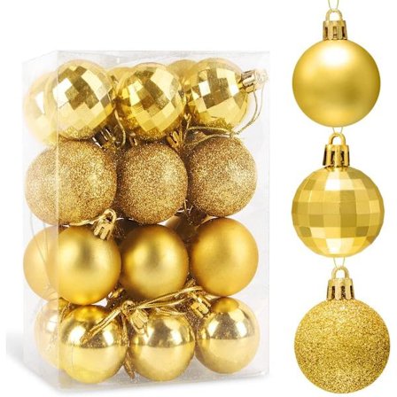 Gyllene Julkulor, Julgransdekorationer, Plast De,ZQKLA