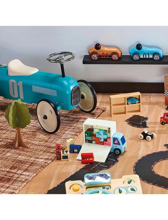 Vilac Ride-On - Metal Vintage Car - Blue Aqua - Blue - ONE SIZE