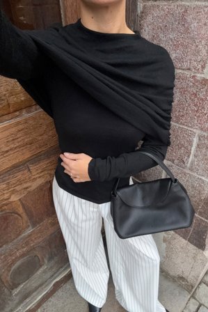 NA-KD Haut drapé en maille - - Noir - XS