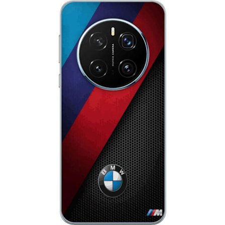 Kompatibelt Mobilskal till Honor Honor Magic7 Pro Abstrakt BMW-inspirerad design med diagonala färgfält i blått, rött och svart mot perforerad met