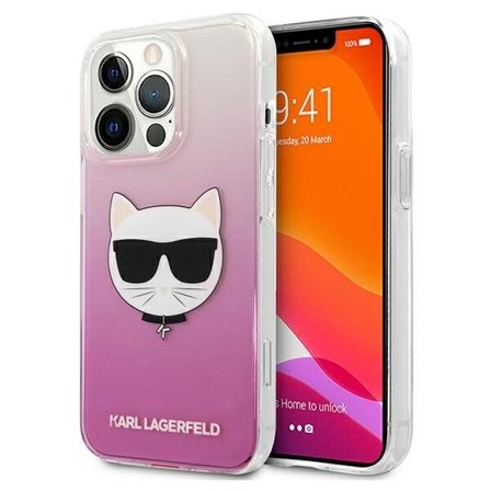 Karl Lagerfeld Choupette hodetui for iPhone 13 Pro Max - Rosa