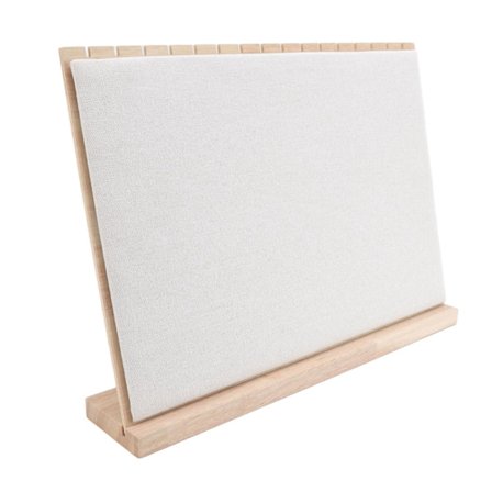 Trestativ i tre for smykker i tre med 16 spor, avtakbar L-form, solid struktur, halskjedeholder for smykkerbutikk hjemme