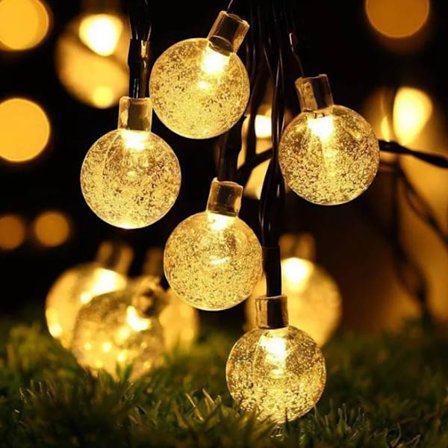 Solcellsljusslinga med kulljus - 5M-20 LED / 7M-50 LED / 12M-100 LED