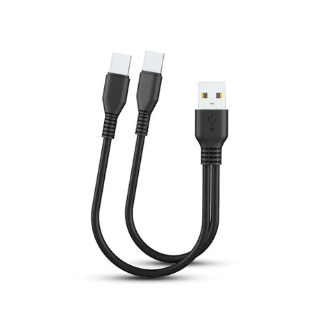 2-i-1 USB Dubbel Typ C-kabeldelare Mobiltelefonladdningskabel Bärbar db