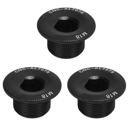 3 st Cykelvevskruv Aluminiumlegering cover M18 Standardgänga Mountainbike Fästskruv för ett stycke kedjeringar Svart