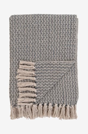 House Nordic - Plaid Cort. Gråt og hvidt design i bomuld - Grå - Tæpper & plaider - Fra Homeroom