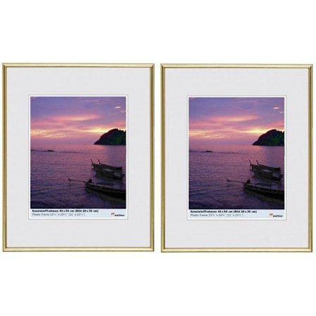 2 kpl valokuvakehyksiä - Walther Galeria - 40 x 50 cm - Kulta