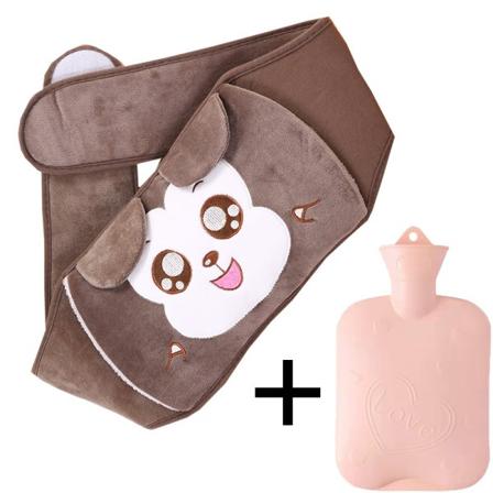 Gummi-Varmvattenflaska, 1000 ml Tvättad Varmvattenflaska för Hals och