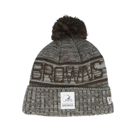 New Era - Gris pom Beanie - Cleveland Browns NFL 25 Sideline Cold Weather Sport Knit Grey Pom @ Hatstore