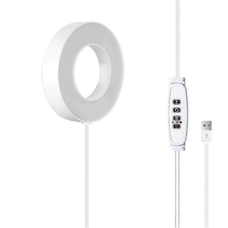 Täyden spektrin LED-kasvivalo automaattisella päälle/pois-ajastimella, kattoon tai kaapin alle asennettava Halo-kasvilamppu, keltainen ja valkoinen 