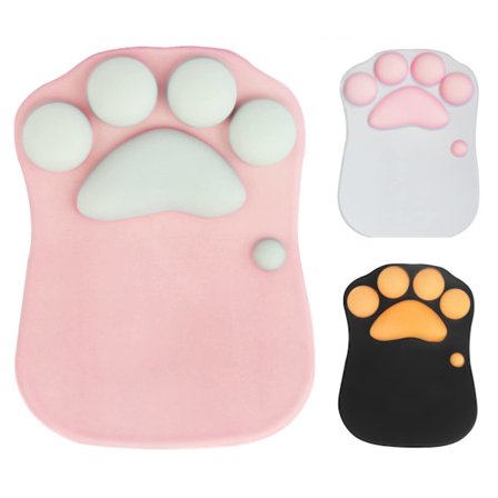 Kat Musemåtte med håndledsstøtte, bærbar ergonomisk pude (Pink)