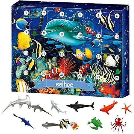 Julekalender med Havdyr Legetøj til Børn - Drenge og Piger