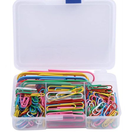 Fargede binders, 250 stk. plastbelagte binders Kontorklips med eske for skole- og kontorrekvisita