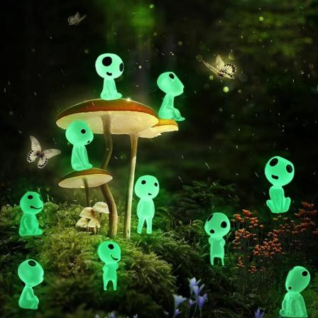 Mononoke Lysende Træalfer Dukker, Kodama Figurer Gløder i
