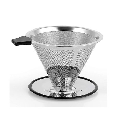 Kaffetragt i rustfrit stål, langsom dryp kaffefilter, papirløs og genanvendelig, ultrafin Mi
