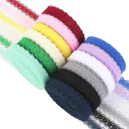 CDQ 12 ruller spetskant, bred 1,5 cm tyg spetsband i forskjellige farger spetsband Vintage spets