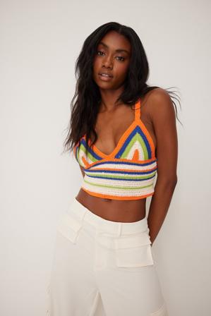 Susanna Wurz x NA-KD Débardeur tricoté et multicolore - Hauts en maille - Stripe - Small