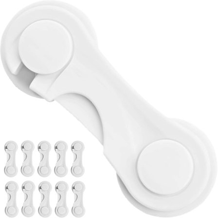 Barnesikkerhetsskaplås 10 stykker, Babysikkerhetsdørlås, Barnedørlås, Barnesikkerhetslås med selvklebende for skuffer, skap og vinduer, Sikker