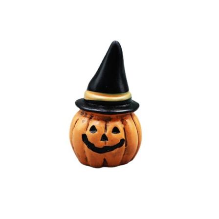 1 st Halloween Dekoration Mini Resin Craft Pumpa Huvud med Hatt H