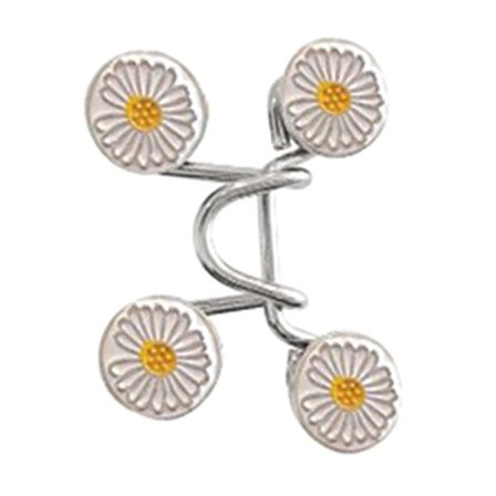 Bukse Livstrammer Knapper Punch Free Legering Gjenbrukbar Justerbar Avtakbar Knappnåler Bukseklips for Liv Daisy (FMY)