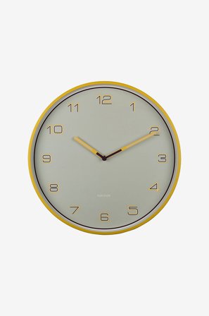Karlsson - Veggklokke Lined Numbers - Gul - Veggklokker & bordklokker - Fra Homeroom