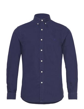 Slim Fit Garment-Dyed Oxford Shirt Tops Shirts Casual Navy Polo Ralph Lauren