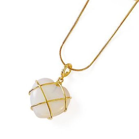 Hjärthänge Halsband Sött Rosa Diamant Slott Halsband med Trådlindad (Opal)