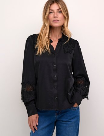 Cream Crluna Lace Shirt - Black - 34