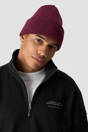 ICANIWILL - Ribbed Vintage Washed Beanie Dark mahogany - Naiset - Treenivaatteet ICIW:ltä