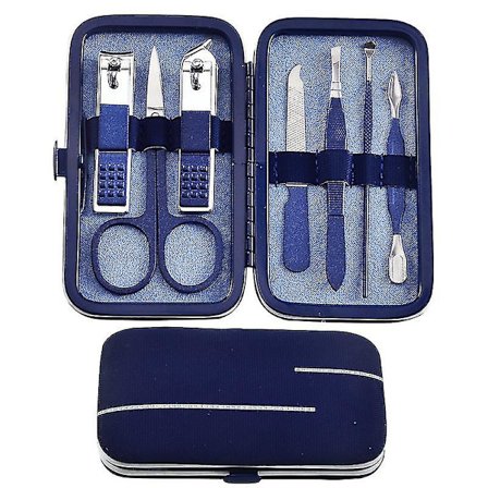 Manikyrsett Personlig Pleie - Negleklippersett Luksus Manikyr Profesjonelt Pedikyrsett Stellsett blå1sett