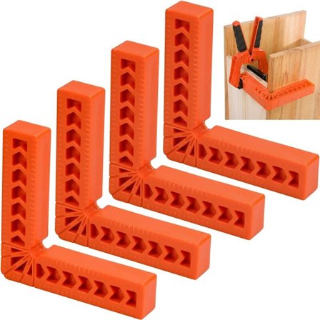 Annet snekkerverktøy, sett med 4 posisjoneringsvinkler 90 grader L-type rettvinklede klemmer, trebearbeidingsverktøy for boks, dør, fotorammer, 