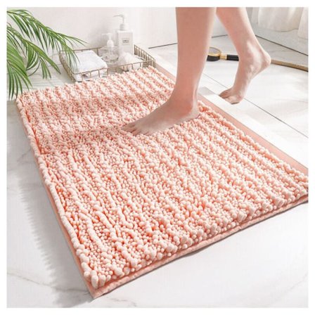 Bademåtte Brusebadsmåtte „Chenille“ Lang Luvhøj Blød Mikrofiber Skridsikker 40x60 cm Pink,Style B KLB