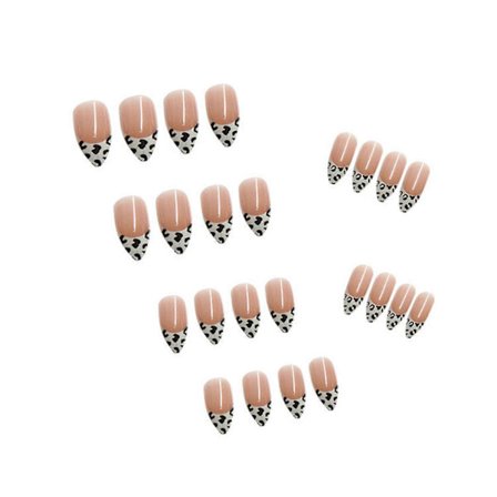 Falska Naglar Korta Leopardmönstrade Nagelstickers Färdiga Nagelstickers 24 st Med Lim