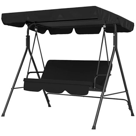 Rootz Hollywood Swing - Trädgårdsstol - Gungbänk - 3-sits - Väderbeständig - Stål-polyester - Svart - 172cm X 110cm X 153cm