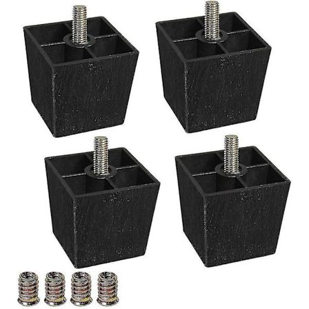 2 tommer Sofaben Plastikfødder Til Møbelben Forhøjer Firkantet Sæt Med 4