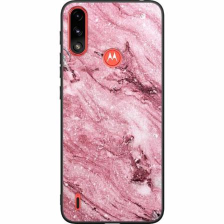 Motorola Moto E7i Power Svart Skal Rosa