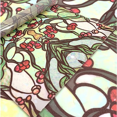 Vine Flower Farvet Glasfilm (45*100cm) Ikke-klæbende Statisk