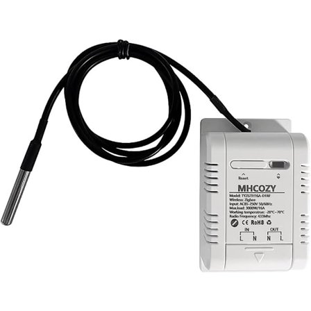 2025 Seneste Model Zigbee Temperatur Sensor Controller med Vandtæt Probe, Tuya app Fjernbetjening 16A Smart Switch (tuya zigbee hub Nødvendig) WH