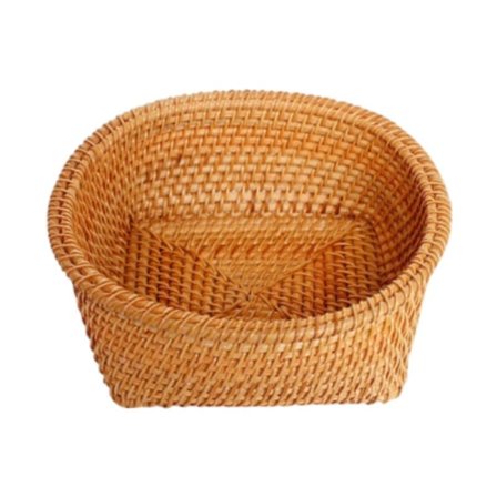 Kurv Brødkurv Snack Organizer Kurv Håndlaget Rund Flettet Kurv Håndvevd Kurvbrett Kurvskål for Frukt Grønnsaker