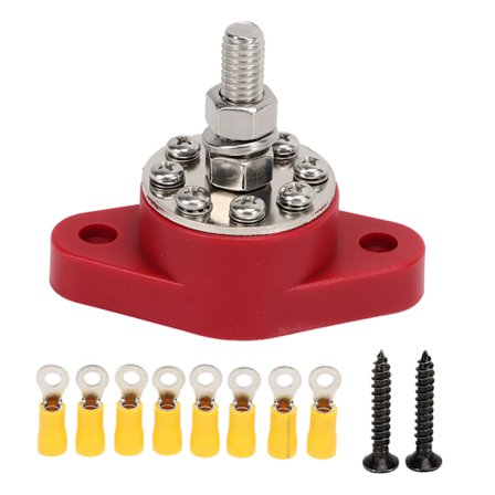 M10 Strömfördelningskontakt 3/8 tum DC 48V 180A Batteriförbindelsepost Bussbar med 8 st Terminaler