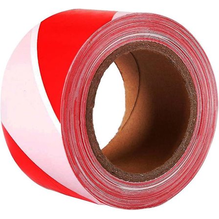 Punainen valkoinen raitaesteteipin 2,8 tuuman 660 jalan rulla, liimaamaton varoitusnauha, turvallisuusesteteippi, rakennusteippi, vedenpitävä 