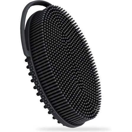 Silikon Kroppsbørste med Innebygd Løkkehåndtak, 2-Sidet Bade Dusj Kroppsskrubber for Dyp Rengjøring og Massasje, Lett å Holde