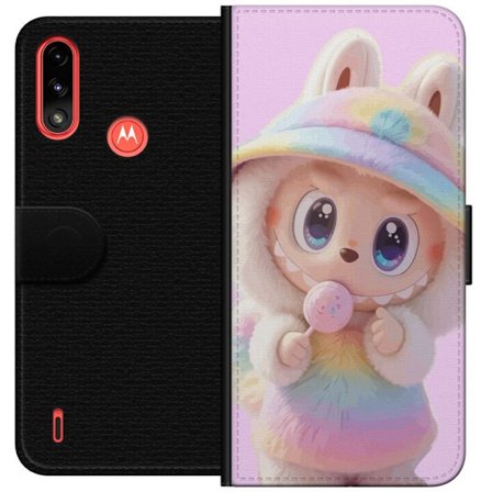 Kompatibelt Plånboksfodral till Motorola Motorola Moto E7 Power Monster kanindocka vinylfigur roliga uttryck