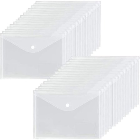 A5 Plastlommer Transparent - 24 Lommer Polypropylen Dokumentmappe Gave