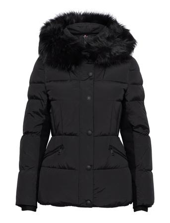 Stretch Down Jkt With Fur Black Tommy Hilfiger