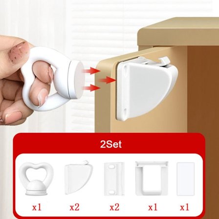 Skåpsäkerhetslås Magnetiskt barnlås LÅS OCH NYCKEL