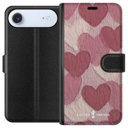 Kompatibel Tegnebogsetui til Apple Apple iPhone 17 Air Cactus and Friends - Blush Paper Hearts